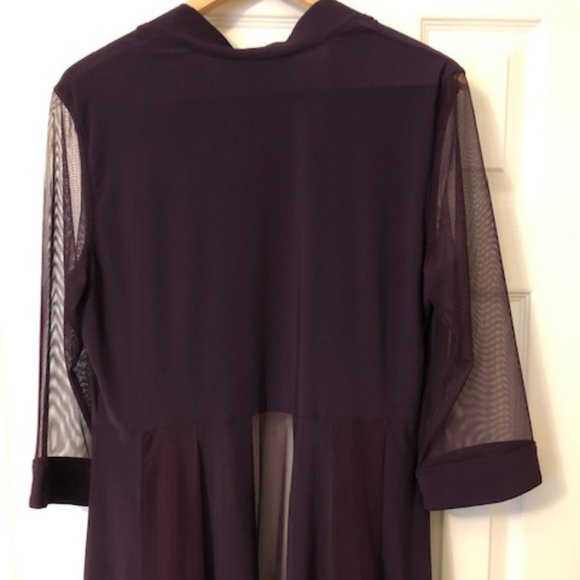 R & M Collection Mesh Topper Jacket Eggplant size 14 - Picture 6 of 6
